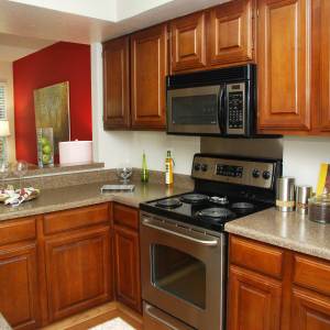 Standard Kitchen at Tonti Lakeside with stainless appliances